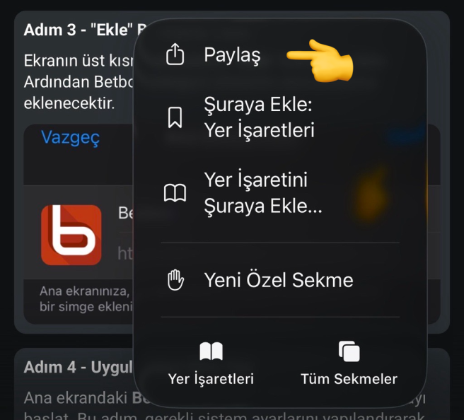 Paylaş butonu